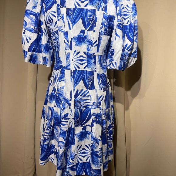 FARM RIO Garden Tiles Linen Mini Dress NWT Size X Small - Picture 4 of 16